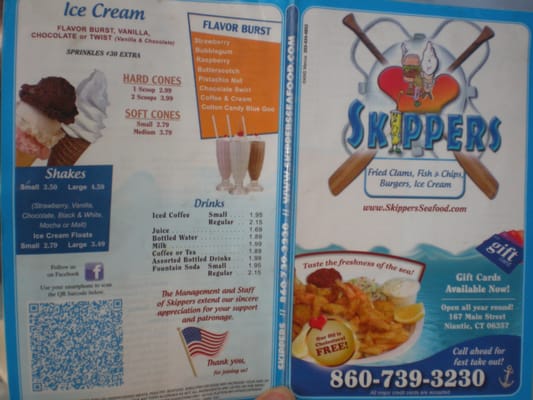 Menu photo 3 Skipper's Seafood Restaurant Niantic, CT