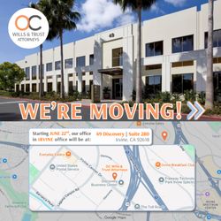 OC Wills and Trust Attorneys - Starting June 22, 2026, our IRVINE office will be located at:
49 Discovery, Suite 280, Irvine, CA 92618