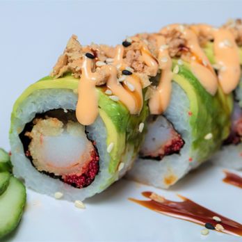 Umai Soo She - a sushi roll with cucumbers and sauce - Sushi Bars Near Me - Montreal, Quebec Umai Soo She - a sushi roll with cucumbers and sauce - Sushi Bars Near Me - Montreal, Quebec