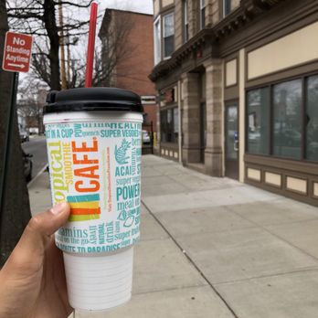 Tropical Smoothie Cafe - The refillable cup that gets you 1.25$ off each smoothie - Juice Bars & Smoothies Near Me - New Haven, Connecticut Tropical Smoothie Cafe - The refillable cup that gets you 1.25$ off each smoothie - Juice Bars & Smoothies Near Me - New Haven, Connecticut