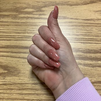 Beautiful Nails & Spa - Coffin shaped dipped nails. - Nail Salons Near Me - Spring Branch, Texas