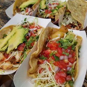 Photo of Oscars Mexican Seafood - San Diego, CA, United States. Our spread and take from Oscars! lol. Everything was so good. Highly recommend the octopus and battered fish tacos!