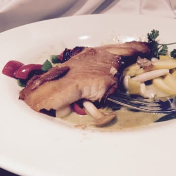 Night Theater District - "Chilean Sea Bass"-- was it a dieting fish? Flaky & great, doubtfully what is advertised - Hotels Near Me - New York, New York