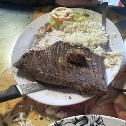 The rotten smelling carne assada they serve my husband. The rotten smelling carne assada they serve my husband.