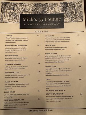 Menu photo 3 Mick's 33 Lounge Silver City, NM