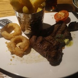 A steak meal at the Fountain