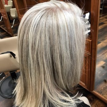 Classy Colors - Grey Blending Full Highlights and Lowlights with Toner , Hair Cut + Style - Hair Extensions Near Me - Lady Lake, Florida Classy Colors - Grey Blending Full Highlights and Lowlights with Toner , Hair Cut + Style - Hair Extensions Near Me - Lady Lake, Florida