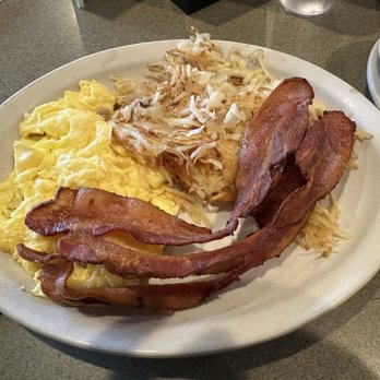 New Beginnings Restaurant - Three eggs with hash browns with onions, 3 strips of bacon! - Breakfast & Brunch Near Me - Grand Rapids, Michigan New Beginnings Restaurant - Three eggs with hash browns with onions, 3 strips of bacon! - Breakfast & Brunch Near Me - Grand Rapids, Michigan