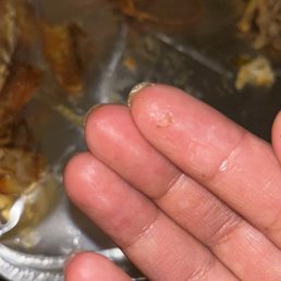 a hand holding a piece of food a hand holding a piece of food