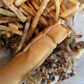 Swezey's Pub - Philly cheesesteak (half) and fries - Pubs Near Me - Pleasant View, Tennessee