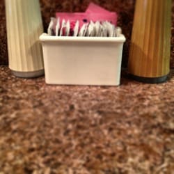 Stephanie's Family Restaurant - Awesome counter tops! Salt, pepper and sugar too!