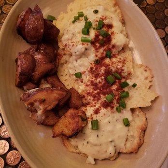 Tavern Hall - Biscuits and gravy with potatoes. Large portion and very tasty. - New American Near Me - Bellevue, Washington Tavern Hall - Biscuits and gravy with potatoes. Large portion and very tasty. - New American Near Me - Bellevue, Washington