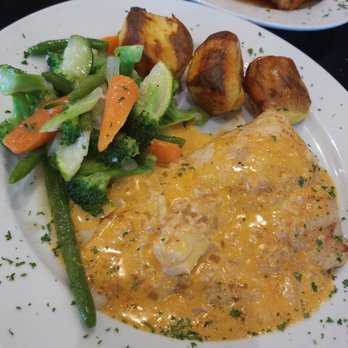 Sarah's On Park - Baked Grouper, Vegetables and Roasted Potatoes - Italian Near Me - Bloomfield, Connecticut