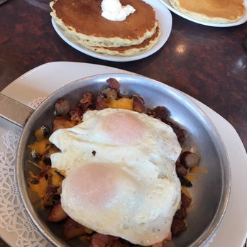 Katie's Kitchen - Meat lovers skillet with pancakes - Breakfast & Brunch Near Me - Des Plaines, Illinois