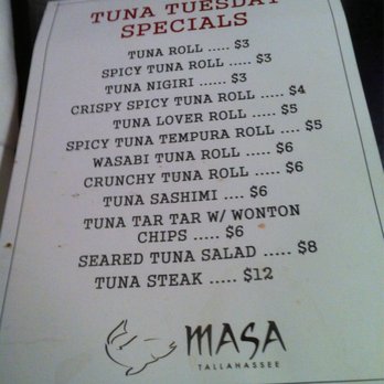 Masa - Mmm tuna. - Sushi Bars Near Me - Tallahassee, Florida Masa - Mmm tuna. - Sushi Bars Near Me - Tallahassee, Florida