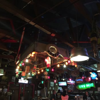 Bubba's Fish Shack - Boat hanging from the ceiling. - Seafood Near Me - Surfside Beach, South Carolina