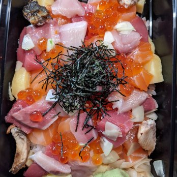 EBESU Robata & Sushi - Chirashi meshi takeout from regular menu. Soooo delicious and worth it. - Sushi Bars Near Me - Plano, Texas