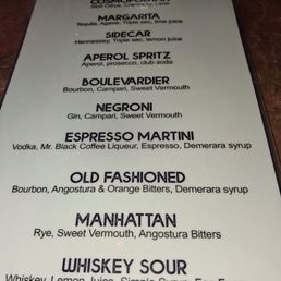 May 2026 cocktail menu