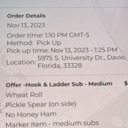 order details on a cell phone