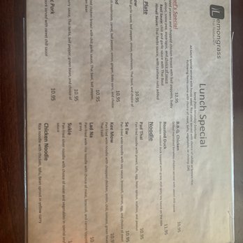 Lemongrass Thai Restaurant - Lunch menu (1 of 2) - Thai Near Me - Livermore, California Lemongrass Thai Restaurant - Lunch menu (1 of 2) - Thai Near Me - Livermore, California