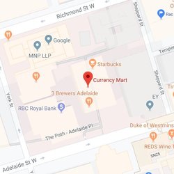 Currency Exchange Toronto Downtown Currency Mart - Location map