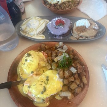 My Cafe - Lox Benedict  Breakfast fried rice trio pancakes - Breakfast & Brunch Near Me - Kapolei, Hawaii