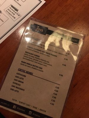 Menu photo 6 Zov's Newport Beach, CA Menu photo 6 Zov's Newport Beach, CA