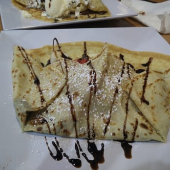 The Creperie - Strawberry and banana crepe with belgian chocolate very delicious and lots of fresh fruit. - Creperies Near Me - Turlock, California The Creperie - Strawberry and banana crepe with belgian chocolate very delicious and lots of fresh fruit. - Creperies Near Me - Turlock, California