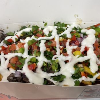 Tasa2Go - Shawerma fries. Very fresh, soft beef shawerma, and crispy fries. 4/5 (shawerma with rice, not fries, would probably be better!) - Egyptian Near Me - Fullerton, California