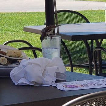 FireRock Grille - Birds feasting on dirty dishes left from a table that had departed 20 minutes earlier. - New American Near Me - Caledonia, Michigan