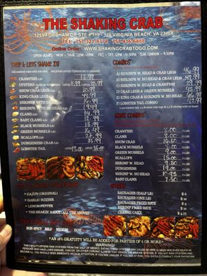 Menu photo 2 Shaking Crab Virginia Beach, VA