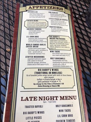 Menu photo 4 Big Daddy's Soulard St. Louis, MO
