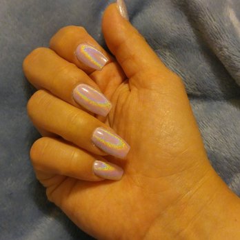 Phoenician Nails - Pink SNS nails with silver holographic effect - Nail Salons Near Me - Phoenix, Arizona Phoenician Nails - Pink SNS nails with silver holographic effect - Nail Salons Near Me - Phoenix, Arizona