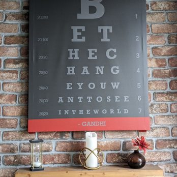7 Leaves Cafe - Be The Change quote in the form of an eye chart - Coffee & Tea Near Me - Artesia, California 7 Leaves Cafe - Be The Change quote in the form of an eye chart - Coffee & Tea Near Me - Artesia, California