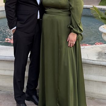 Creative Stitches - Green satin dress hemmed by Isabel - Sewing & Alterations Near Me - Modesto, California Creative Stitches - Green satin dress hemmed by Isabel - Sewing & Alterations Near Me - Modesto, California