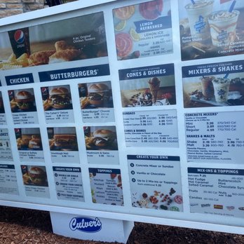 Culver's - Drive thru menu - Burgers Near Me - Clearwater, Florida