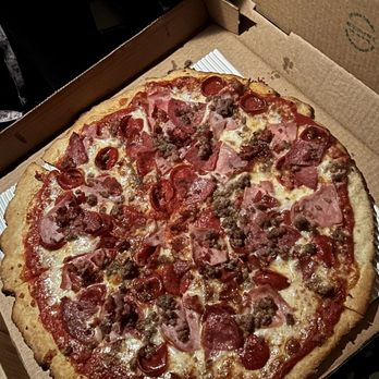 Pizza Boy - Meat Lovers Pizza Pizza sauce, mozzarella cheese, pepperoni, salami, ham, Italian sausage, American bacon. - Pizza Near Me - Glendale, California Pizza Boy - Meat Lovers Pizza Pizza sauce, mozzarella cheese, pepperoni, salami, ham, Italian sausage, American bacon. - Pizza Near Me - Glendale, California
