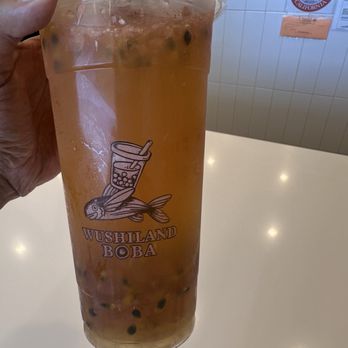 Wushiland Boba Irvine - Passionfruit Green Tea - Bubble Tea Near Me - Irvine, California Wushiland Boba Irvine - Passionfruit Green Tea - Bubble Tea Near Me - Irvine, California