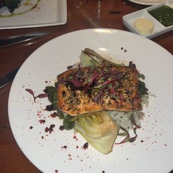 Different Pointe of View - Salmon with Bok Choy and Rice - New American Near Me - Phoenix, Arizona Different Pointe of View - Salmon with Bok Choy and Rice - New American Near Me - Phoenix, Arizona