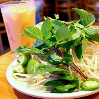 Pho Far East - bean sprouts, basil leaves, lime, jalapeños - Vietnamese Near Me - Raleigh, North Carolina