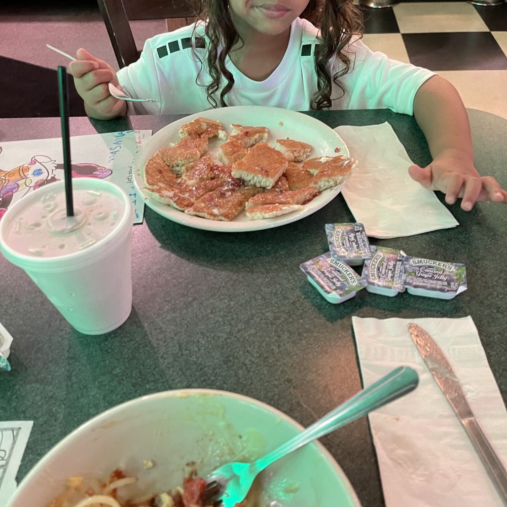 Metro Diner - Metro Pancakes cut into pieces for Wacky Hair Day - American Near Me - Sarasota, Florida Metro Diner - Metro Pancakes cut into pieces for Wacky Hair Day - American Near Me - Sarasota, Florida