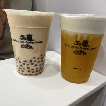 FIFTYLAN Union Square - Golden boba milk tea and mango green tea macchiato - Bubble Tea Near Me - New York, New York