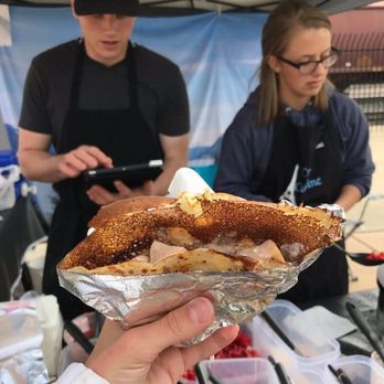 Crepe Cuisine - A yummy apple and cream cheese crepe! There we are making the magic happen! - Creperies Near Me Crepe Cuisine - A yummy apple and cream cheese crepe! There we are making the magic happen! - Creperies Near Me