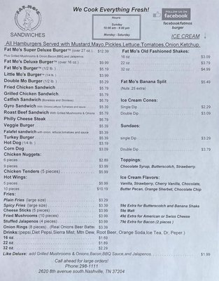 Menu photo 2 Fat Mo's Nashville, TN