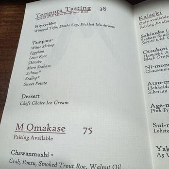 M Tempura - Menu of the tempura tasting - Japanese Near Me - Durham, North Carolina M Tempura - Menu of the tempura tasting - Japanese Near Me - Durham, North Carolina