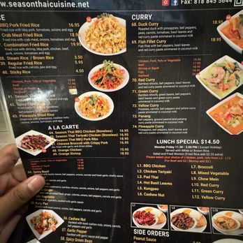 Season Thai Cuisine - Menu - Thai Near Me - Burbank, California