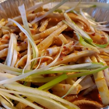 Tea house - Bamboo tips in spicy sauce ($7). Not spicy & too vinegar-y. - Szechuan Near Me - Saint Paul, Minnesota