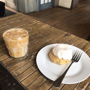 Steam Espresso Bar - Iced oat milk latte and vegan lemon pastry. - Coffee & Tea Near Me - Denver, Colorado Steam Espresso Bar - Iced oat milk latte and vegan lemon pastry. - Coffee & Tea Near Me - Denver, Colorado