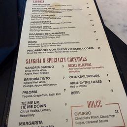 Happy hour menu ALL bread, if there is any protein its full of bread