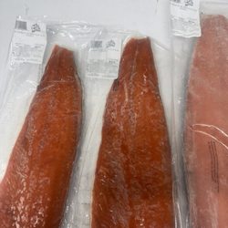 Sockeye salmon fillets. Freezer burned from 10 AM.